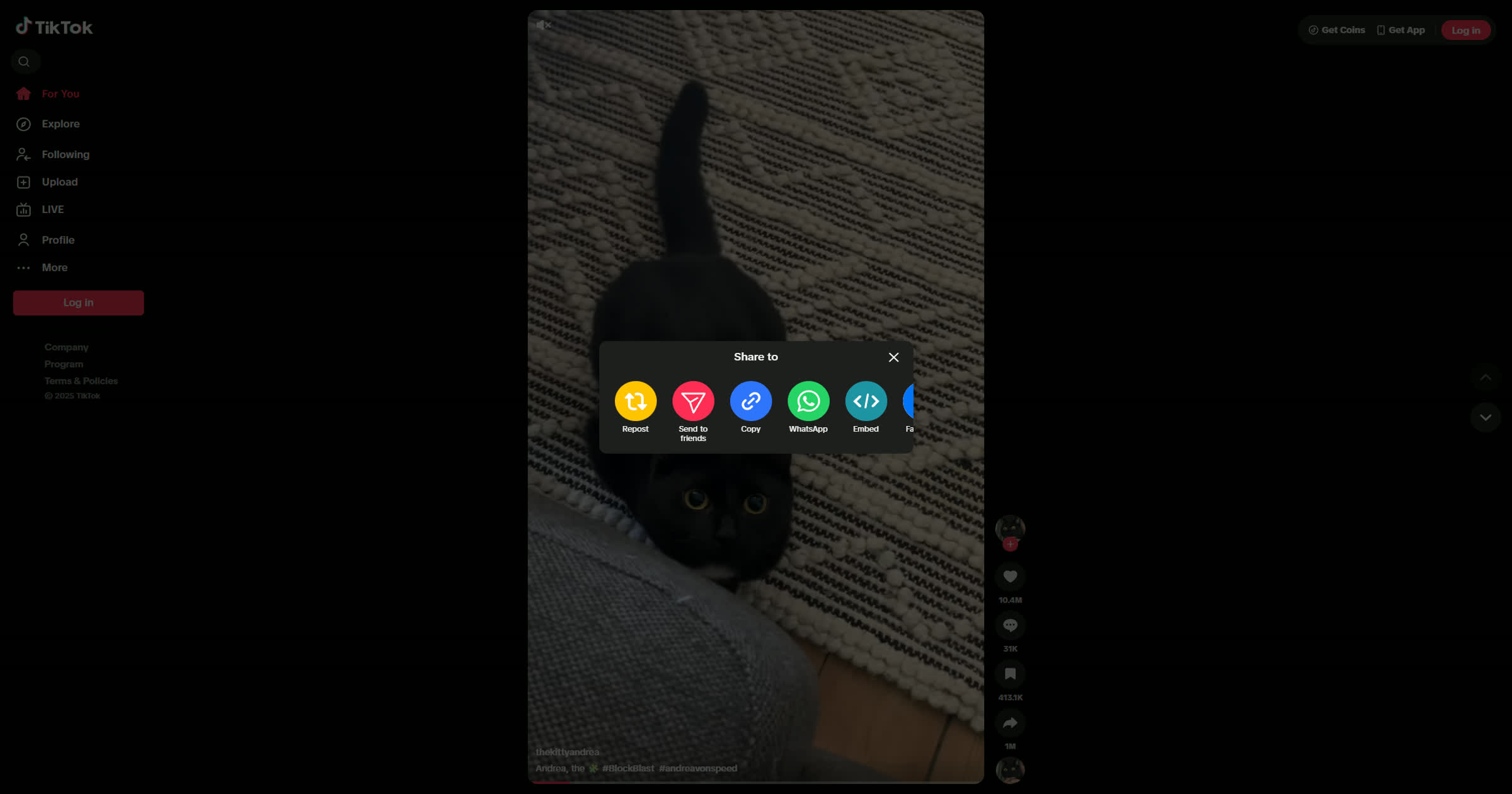 Copy TikTok Video Link